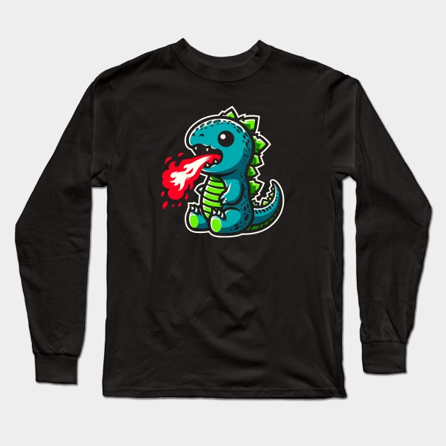 Godzilla Long Sleeve T-Shirt by Rizstor